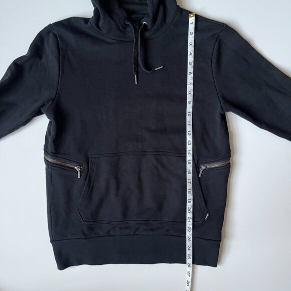 Zanerobe Men's Black Side Zippers Cozy Pullover Hoodie Sweatshirt Sz Small - Picture 1 of 6